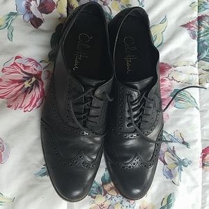 Cole Haan black wing tipped oxfords